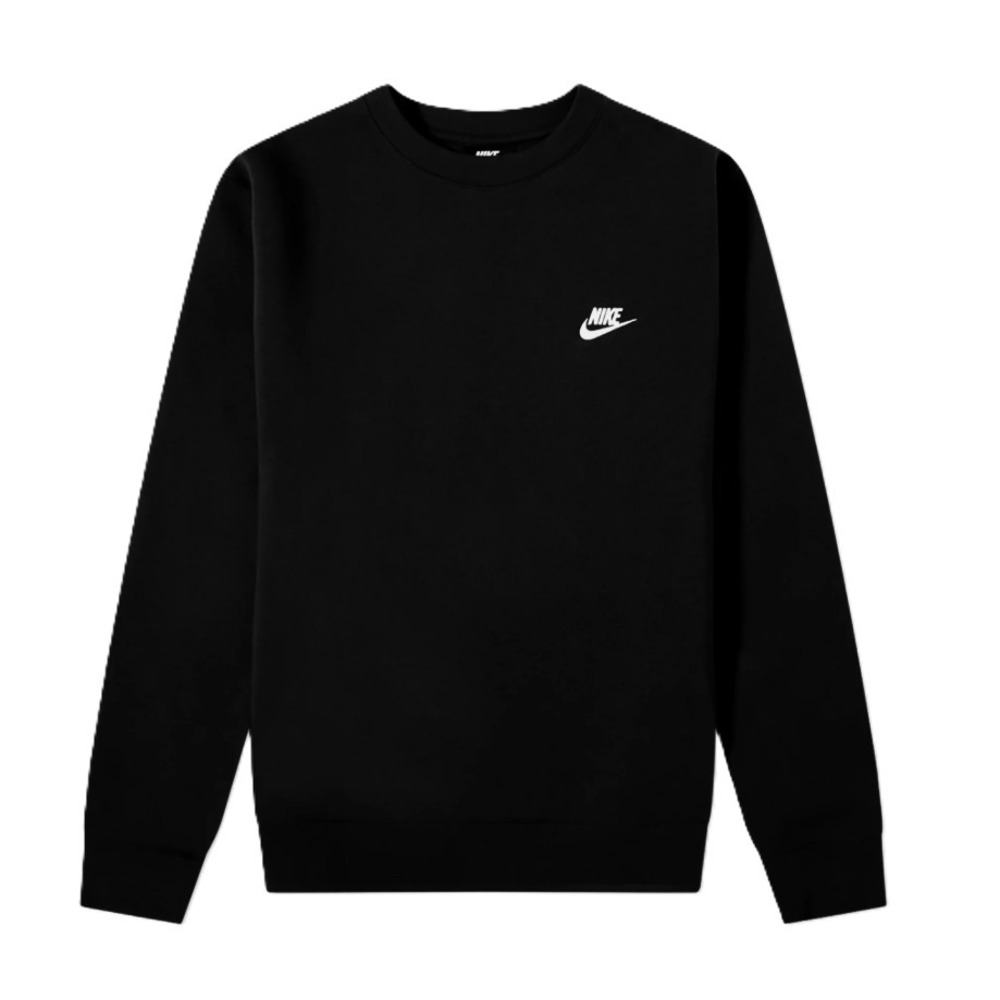 Nike Men's Size Medium M Club Fleece Crewneck Sweatshirt Black BV2662-010 NEW